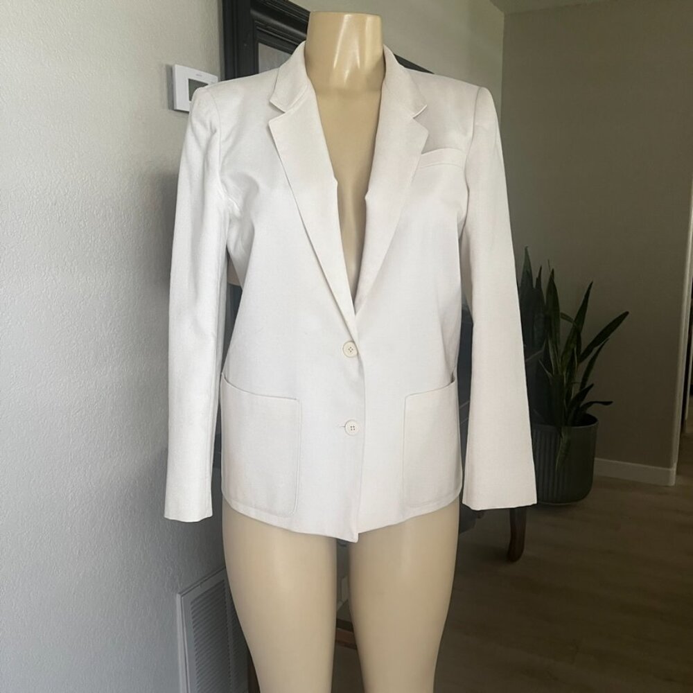 RODIER PARIS 3-Front Pocket Blazer Creme in Color Fully Lined 70's era